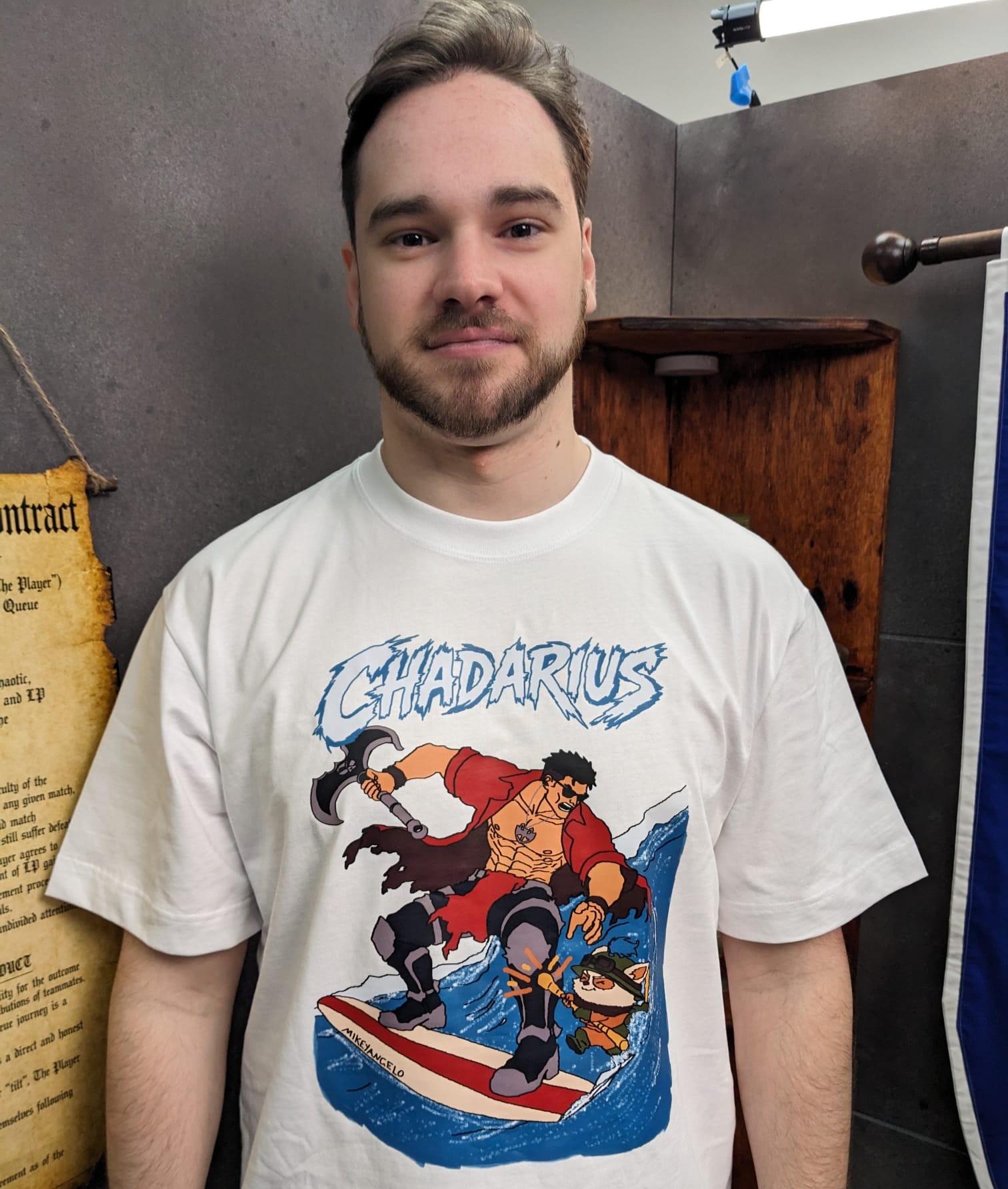 CHADARIUS tee worn — limited edition white heavyweight box tee